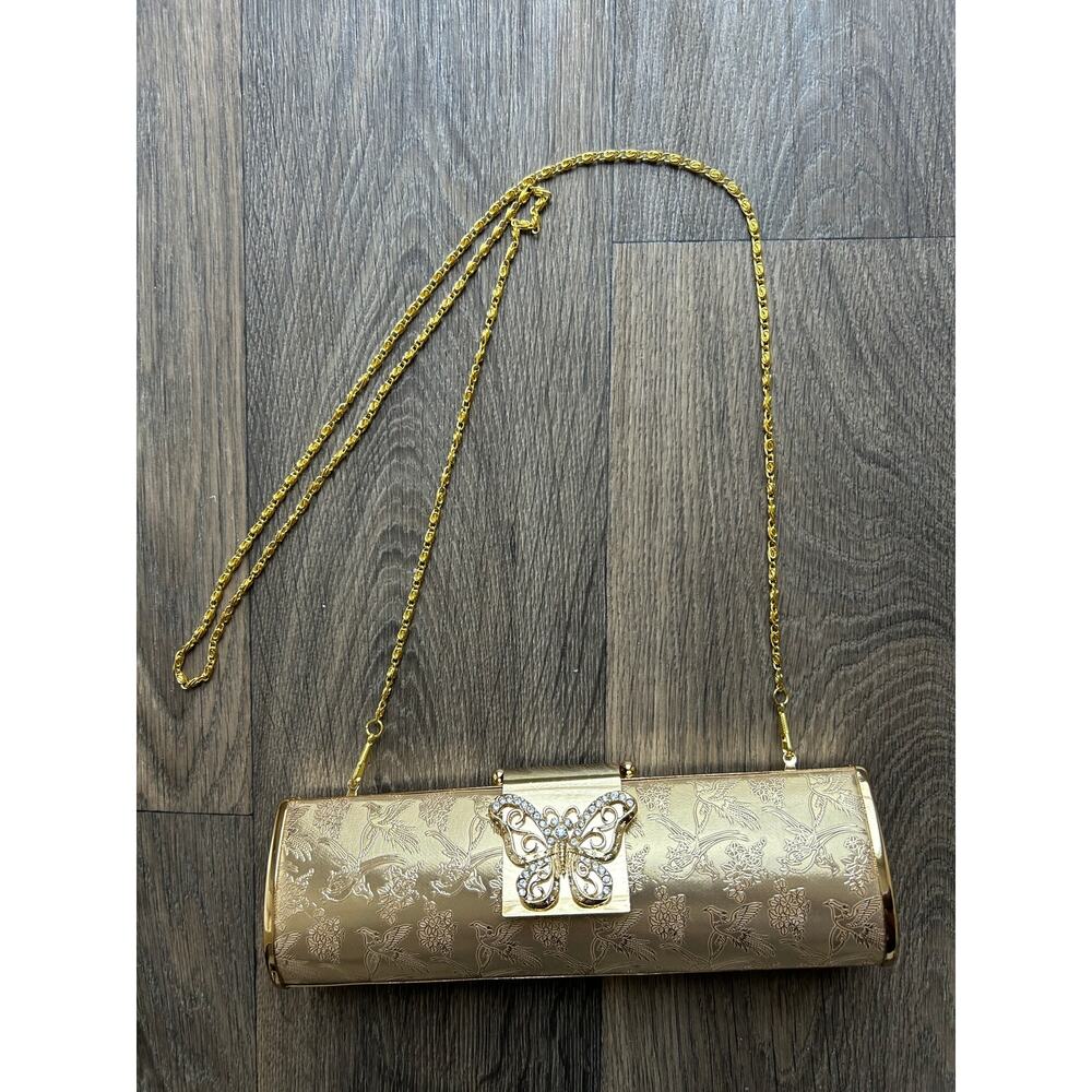 Y2K Butterfly Clasp Golden Clutch